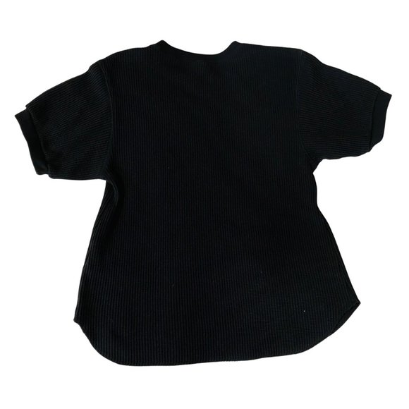 UNIQLO Waffle Knit Short Sleeve T-Shirt Sz. S | Womens Top, Crewneck, Dark Blue - Picture 2 of 5